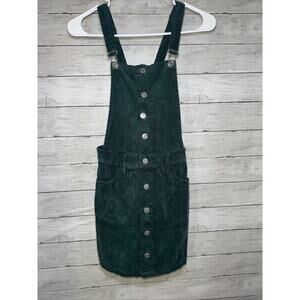 Pac Sun Corduroy Overall Dress Green Women’s XS Xsmall